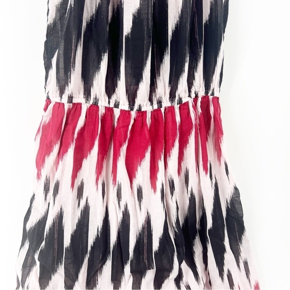 ✅J. CREW BLACK/RED MAXI DRESS WITH DRAWSTRING WAIST COTTON SEMI SHEER SIZE SMALL - Picture 2 of 7